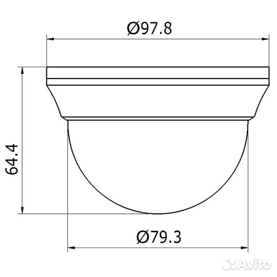 Видеокамера LTV-CCH-B7001-F2.8, купольная, 1/3