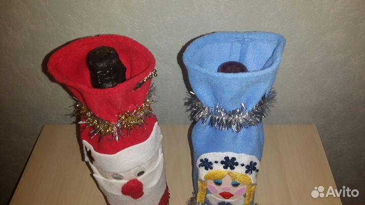 Новогодний чехол для бутылок на стол