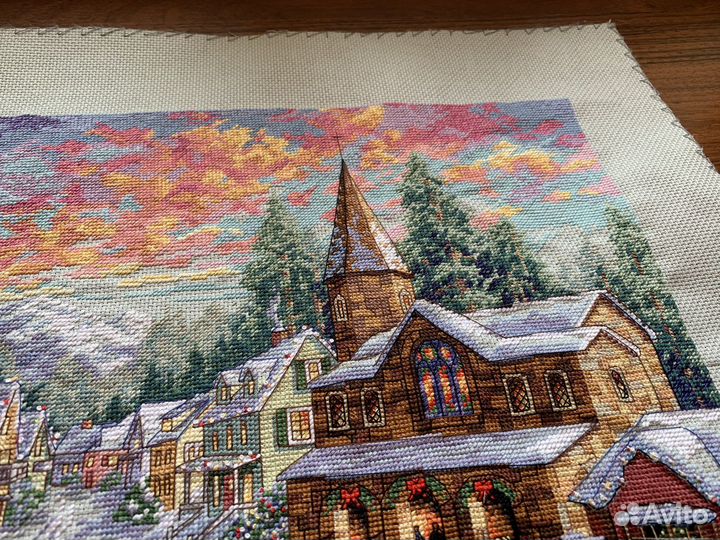 Вышитая картина dimensions праздничная деревенька