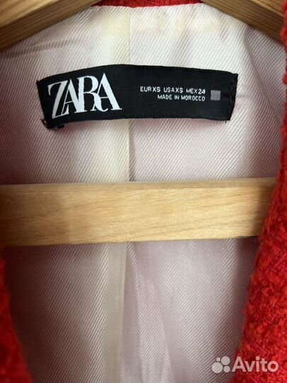 Твидовый жакет zara xs