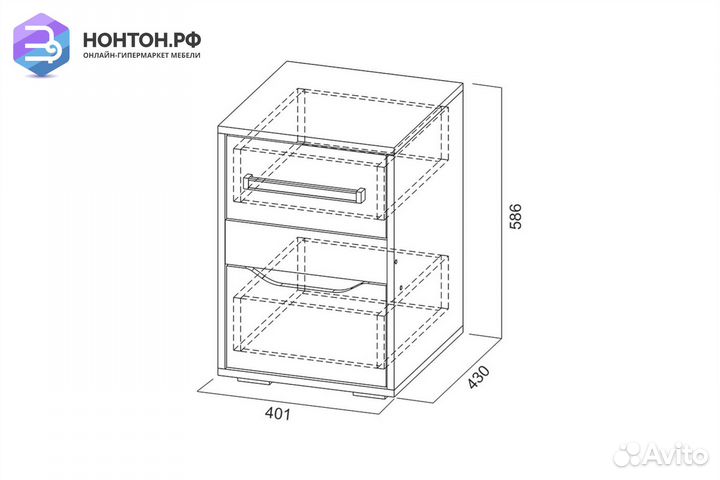 Тумба Грей цемент светлый / белый