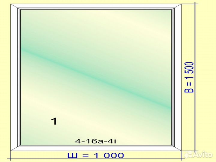 Окно пластиковое, глухое 1000х1500