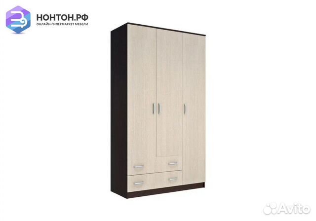 Шкаф 3-створчатый Комфорт №10 венге / дуб молочный