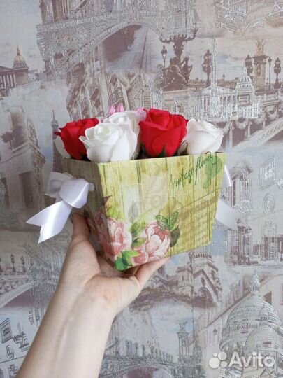 Букет из мыльных роз