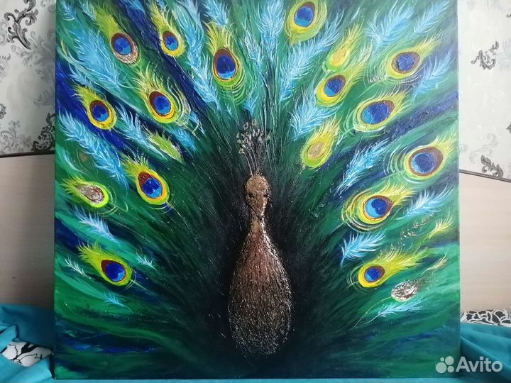 Павлин картина акрилом