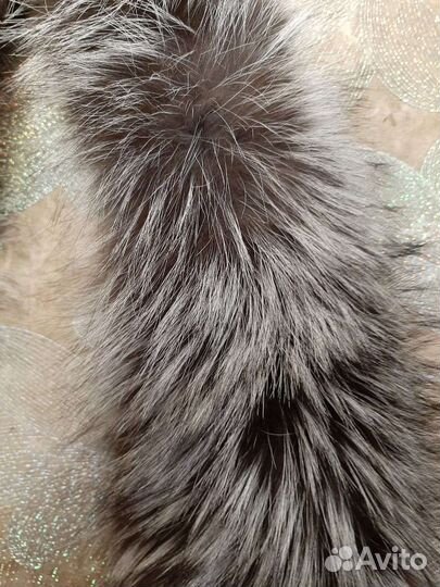 Меховой воротник натуральный мех чернобурка