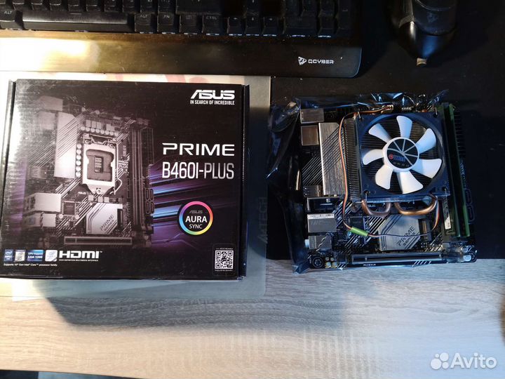 Комплект itx lga 1200 i3-10100f + asus b460i-plus