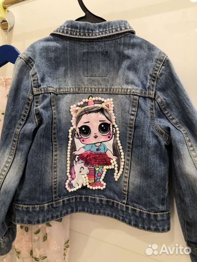 Рубашка+жилетка р.104, платье, джинсовка