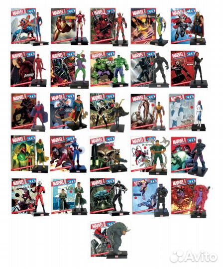 Marvel Герои Коллекционные фигурки 3D 26 фигурок