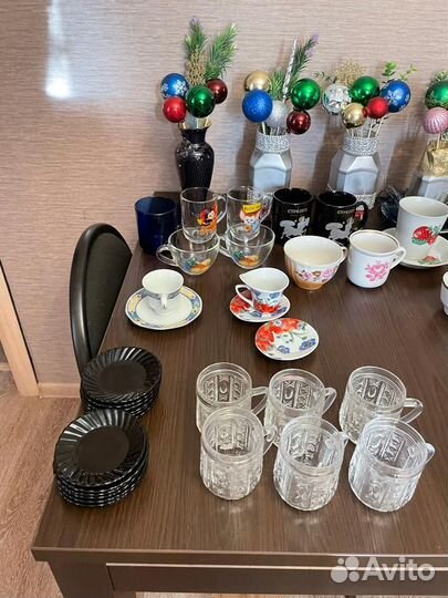 Чайные чашки кружки пары новогодний декор