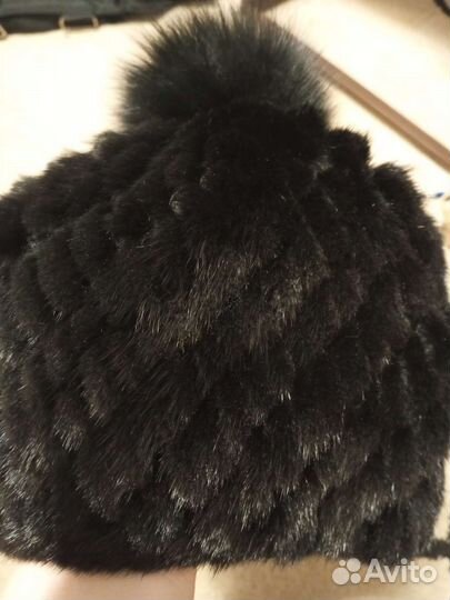 Шапка норковая вязанная