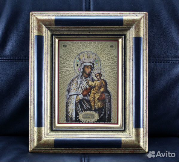 Золотая Богородица с младенцем Черниговская икона