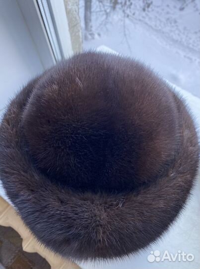 Шапка норковая коричневая
