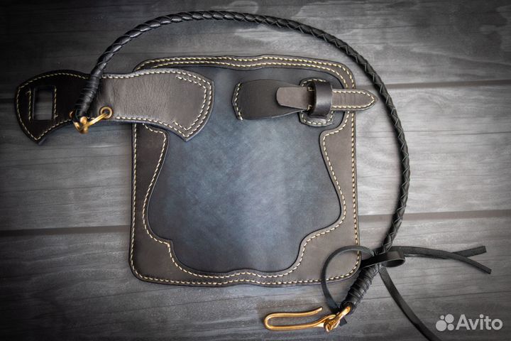 Кошелек байкера кожаный ручной работы