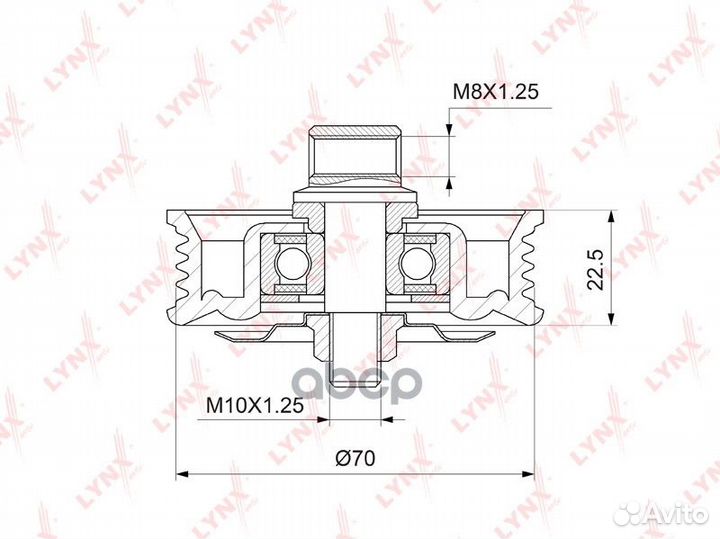 Ролик натяжной приводного ремня PB5045 lynxauto
