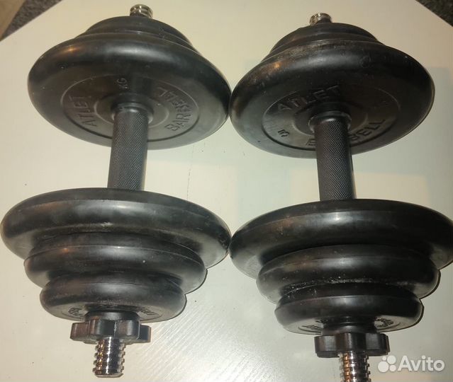 Набор разборных обрезиненных гантели, блинов