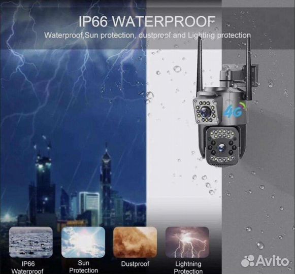 4g Камера видеонаблюдения с двойным объективом