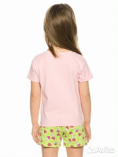 Комплект для девочек розовый с зайкой (шорты)
