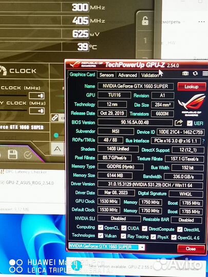 Видеокарта GTX 1660 Super 6Gb MSI gaming