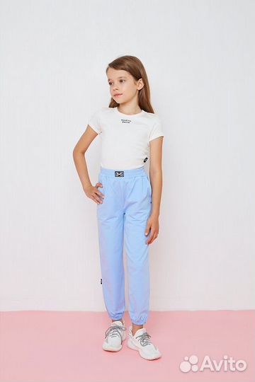 Джоггеры для девочек (голубые)