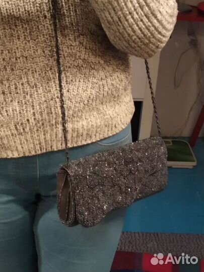 Небольшой театральный клатч, расшитый биссером
