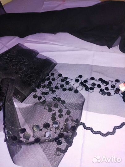 Шифон чёрный плательный Индонезия