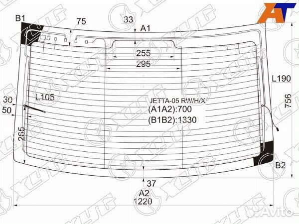 Стекло заднее volkswagen jetta