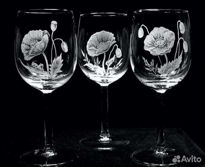 Фужеры, вазы, бокалы ручная гравировка
