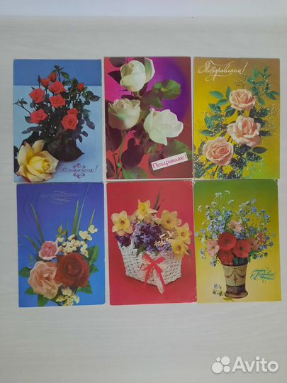 Открытки советские букеты