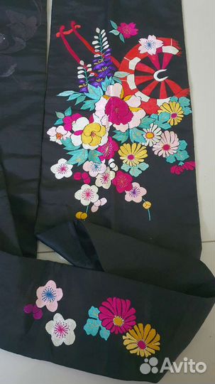 Пояс Оби для кимоно,Япония,парча шелк винтаж