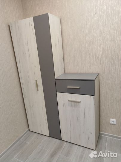 Мебель для прихожей цвет дуб белый/серый шифер