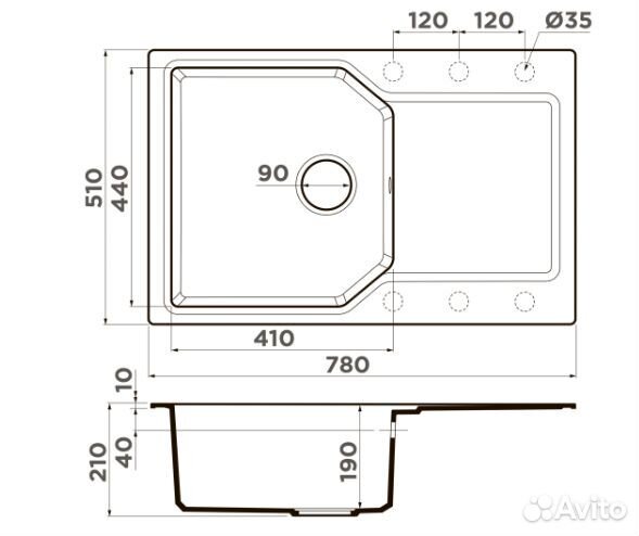 Мойка Yonaka 78 be арт. 4993702