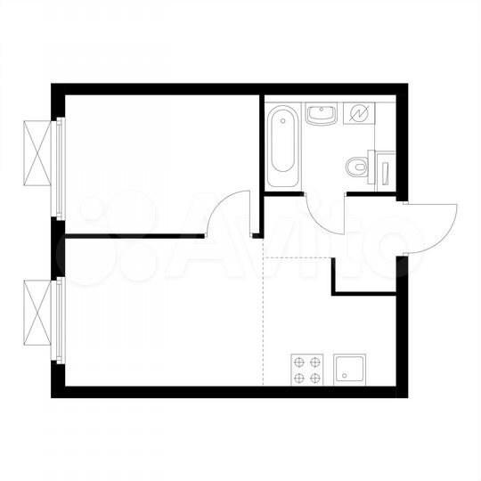 2-к. квартира, 32,5 м², 2/9 эт.