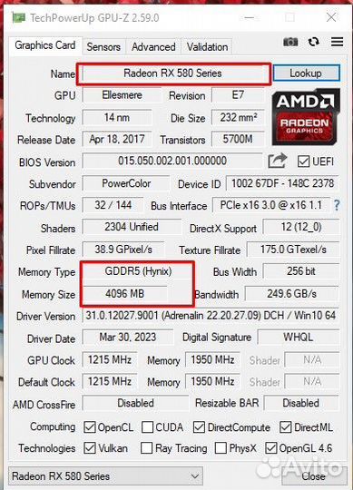 Видеокарта RX 580 4Gb отличное состоянии