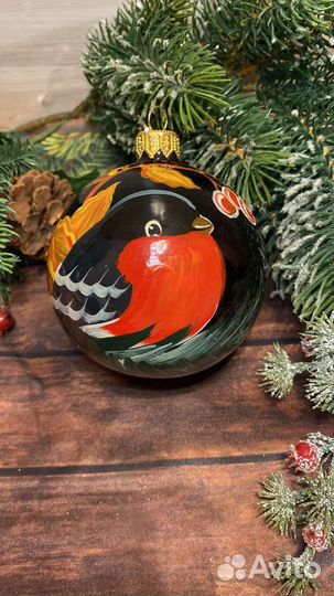Ёлочный шар ручной работы стеклянный
