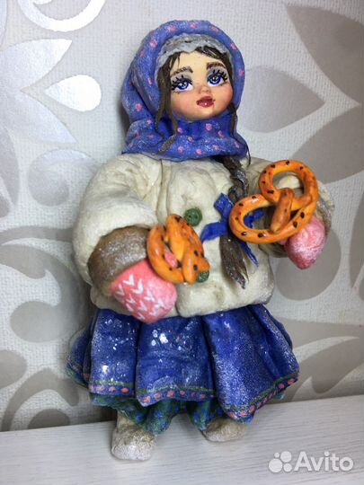 Елочная игрушка из ваты Аннушка