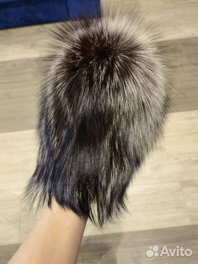 Шапка норковая вязаная