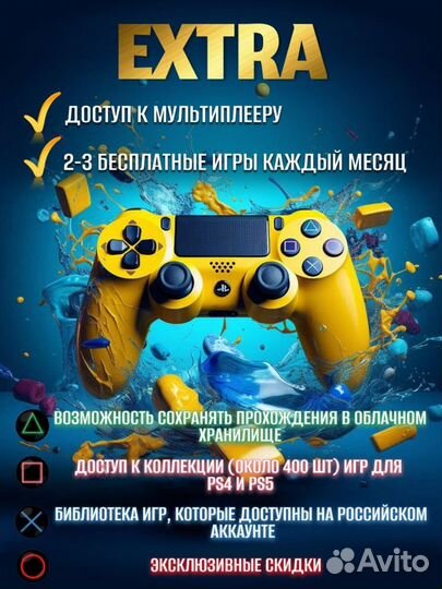 Подписка Playstation Plus Extra 12 месяцев Турция