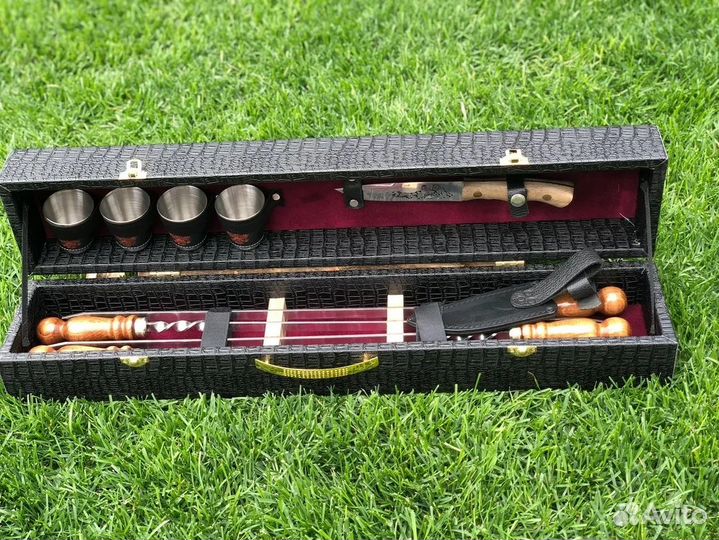 Набор шампуров Кизлярский Малый кожзам 4 шампура