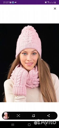 Варежки/ снуд/ шапка комплект