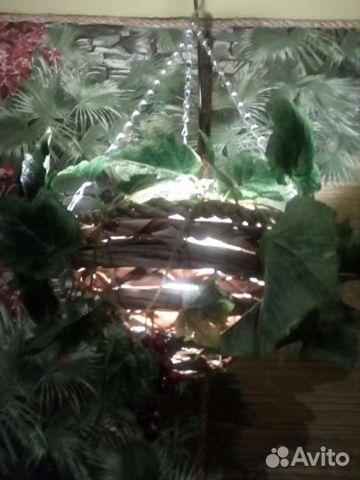 Кашпо подвесное плетеное,натуральное