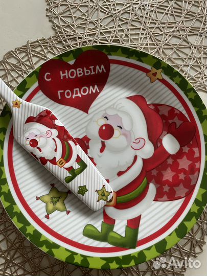 Блюдо для торта новогоднее