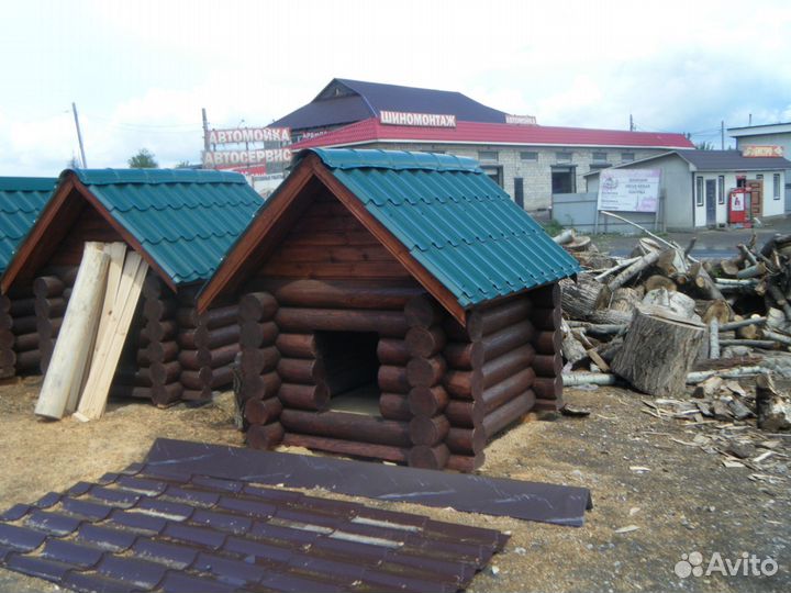Собачью будку из оцилиндрованого бревна продаю