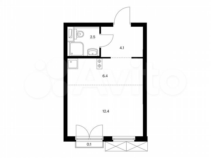 Квартира-студия, 25,5 м², 8/33 эт.