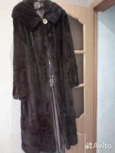 Шуба норковая с капюшоном
