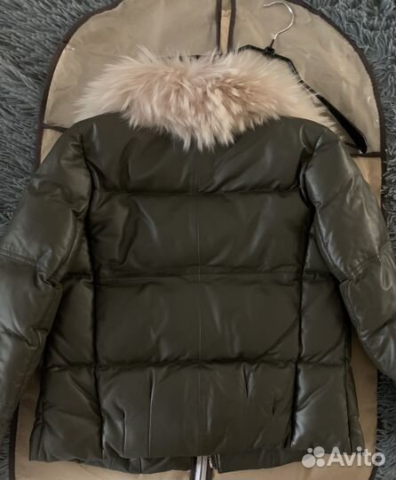 Зимняя куртка, натуральная кожа, натуральный мех