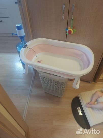 Ванночка для купания складная с термометром