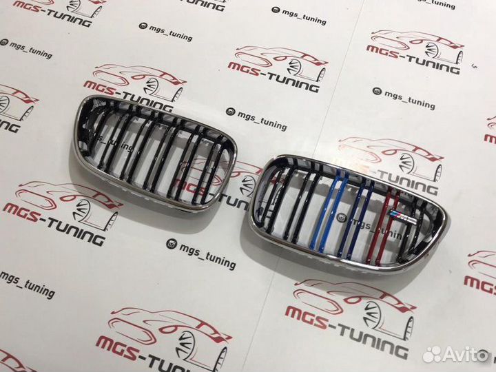 Ноздри 2 Series f22 13+ Хром с триколором + М