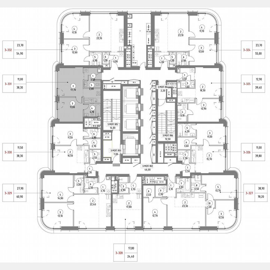1-к. квартира, 37,8 м², 39/53 эт.