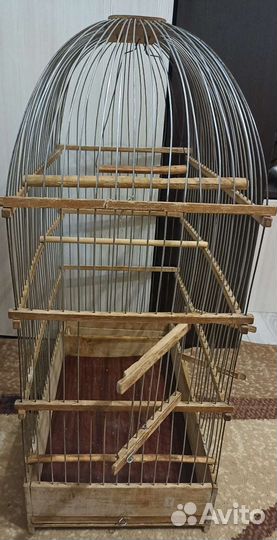Деревянная клетка для птиц времëн СССР